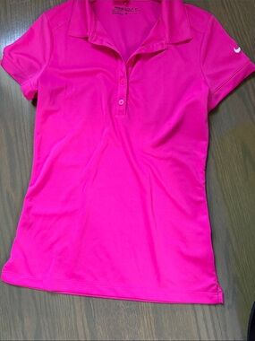 Nike Golf Dri-FIT Hot Pink Polo Shirt XS Athletic Golf Tennis